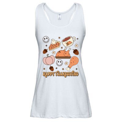 Happy Thanksgiving Groovy Family Thanksgiving Matching Outfits Ladies Essential Flowy Tank