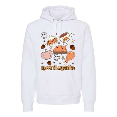 Happy Thanksgiving Groovy Family Thanksgiving Matching Outfits Premium Hoodie