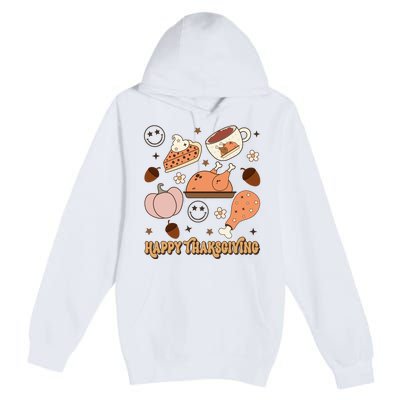 Happy Thanksgiving Groovy Family Thanksgiving Matching Outfits Premium Pullover Hoodie