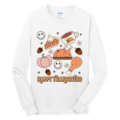 Happy Thanksgiving Groovy Family Thanksgiving Matching Outfits Tall Long Sleeve T-Shirt