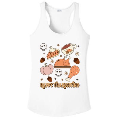 Happy Thanksgiving Groovy Family Thanksgiving Matching Outfits Ladies PosiCharge Competitor Racerback Tank