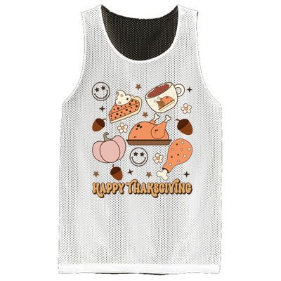 Happy Thanksgiving Groovy Family Thanksgiving Matching Outfits Mesh Reversible Basketball Jersey Tank