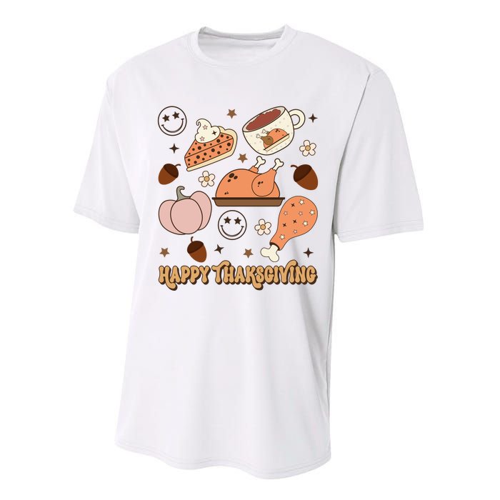 Happy Thanksgiving Groovy Family Thanksgiving Matching Outfits Performance Sprint T-Shirt