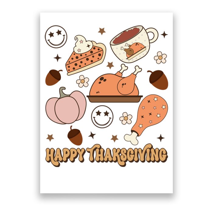 Happy Thanksgiving Groovy Family Thanksgiving Matching Outfits Poster