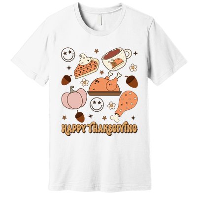 Happy Thanksgiving Groovy Family Thanksgiving Matching Outfits Premium T-Shirt