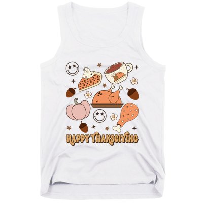 Happy Thanksgiving Groovy Family Thanksgiving Matching Outfits Tank Top