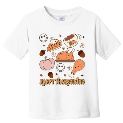 Happy Thanksgiving Groovy Family Thanksgiving Matching Outfits Toddler T-Shirt