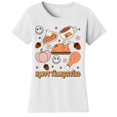 Happy Thanksgiving Groovy Family Thanksgiving Matching Outfits Women's T-Shirt