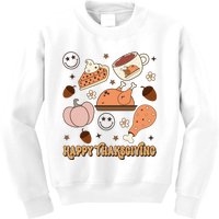 Happy Thanksgiving Groovy Family Thanksgiving Matching Outfits Kids Sweatshirt