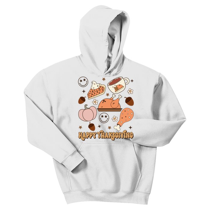 Happy Thanksgiving Groovy Family Thanksgiving Matching Outfits Kids Hoodie