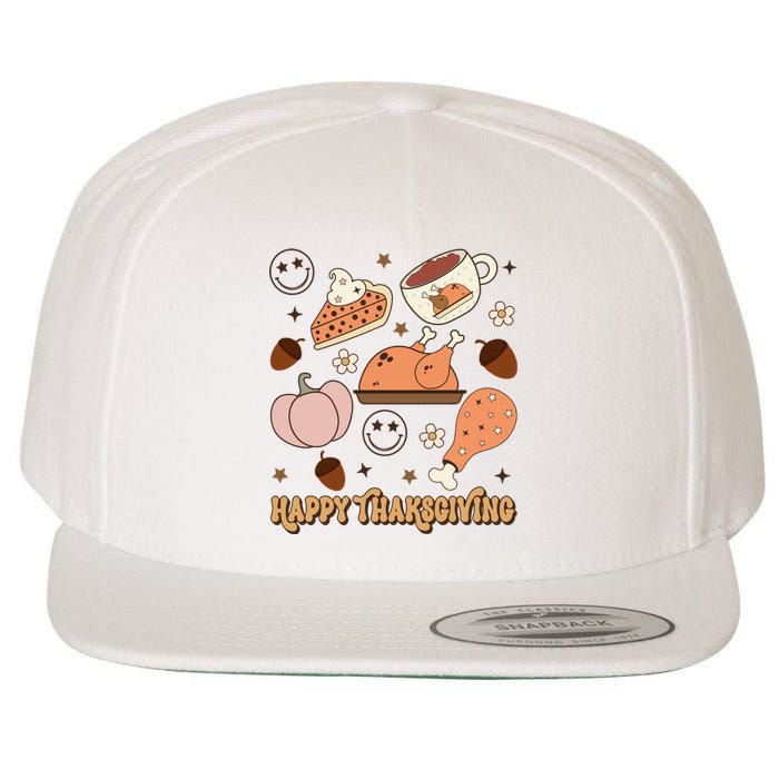 Happy Thanksgiving Groovy Family Thanksgiving Matching Outfits Wool Snapback Cap