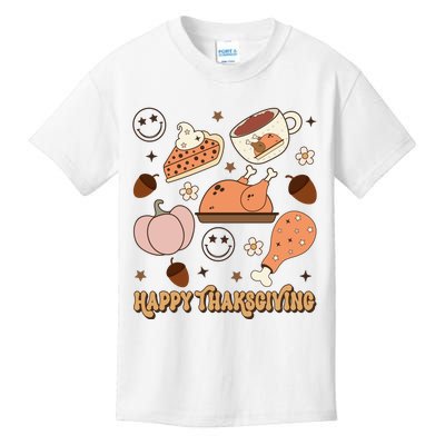 Happy Thanksgiving Groovy Family Thanksgiving Matching Outfits Kids T-Shirt