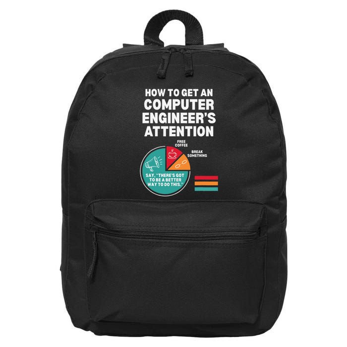 How To Get Engineers Attention Funny Computer Engineering 16 in Basic Backpack