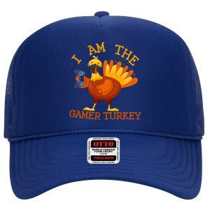 Happy Thanksgiving Gamer Turkey Mask Matching Family Group Gift High Crown Mesh Back Trucker Hat