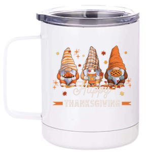 Happy Thanksgiving Gnomes Turkey Day Family Dinner Great Gift 12 oz Stainless Steel Tumbler Cup