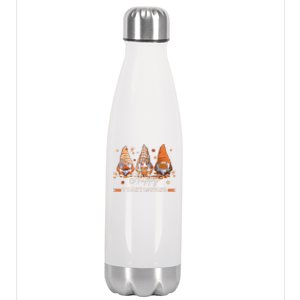 Happy Thanksgiving Gnomes Turkey Day Family Dinner Great Gift Stainless Steel Insulated Water Bottle