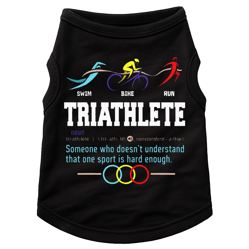 Humorous Triathlon Gift Sports Cycling Running Doggie Tank