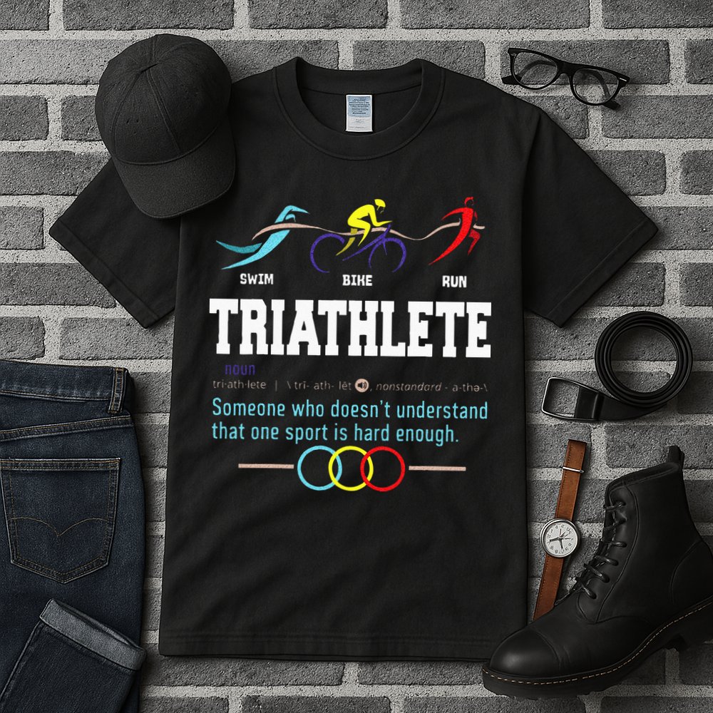 Humorous Triathlon Gift Sports Cycling Running Tall T-Shirt