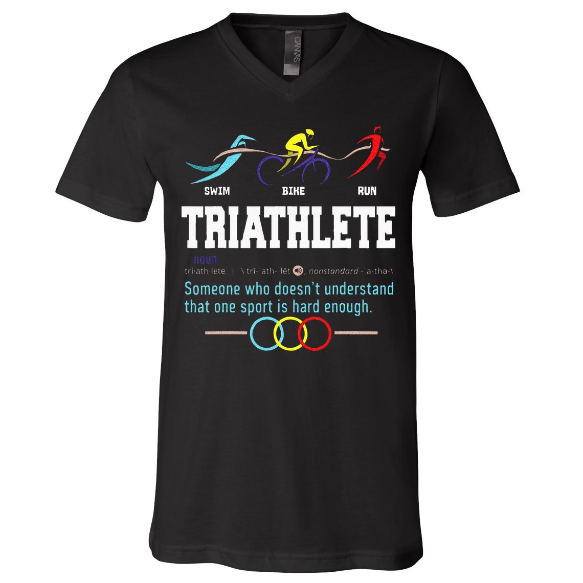 Humorous Triathlon Gift Sports Cycling Running V-Neck T-Shirt