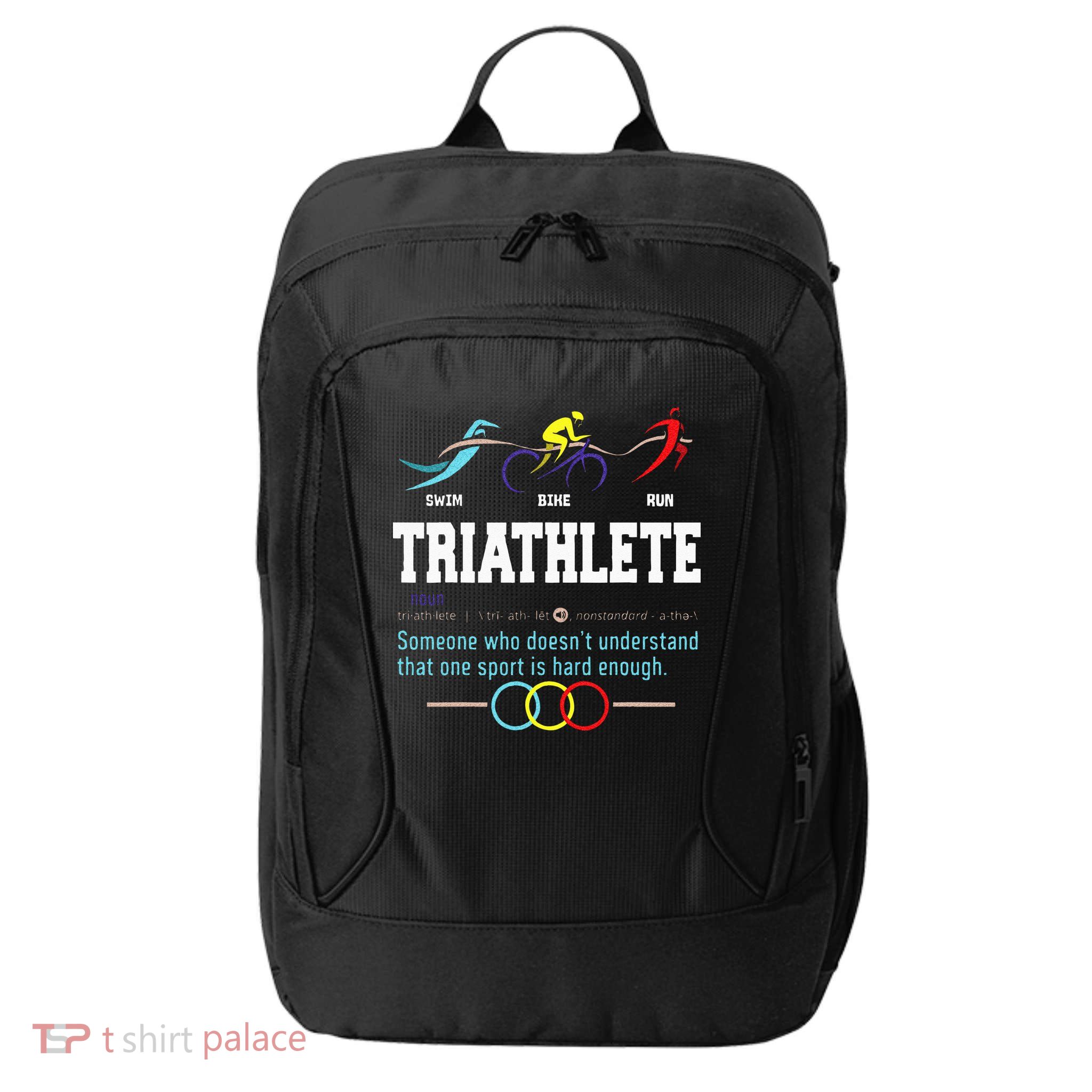 Humorous Triathlon Gift Sports Cycling Running City Backpack