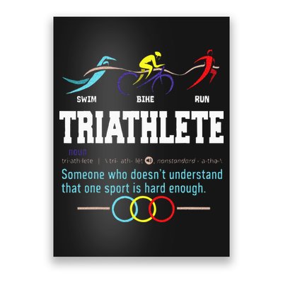 Humorous Triathlon Gift Sports Cycling Running Poster