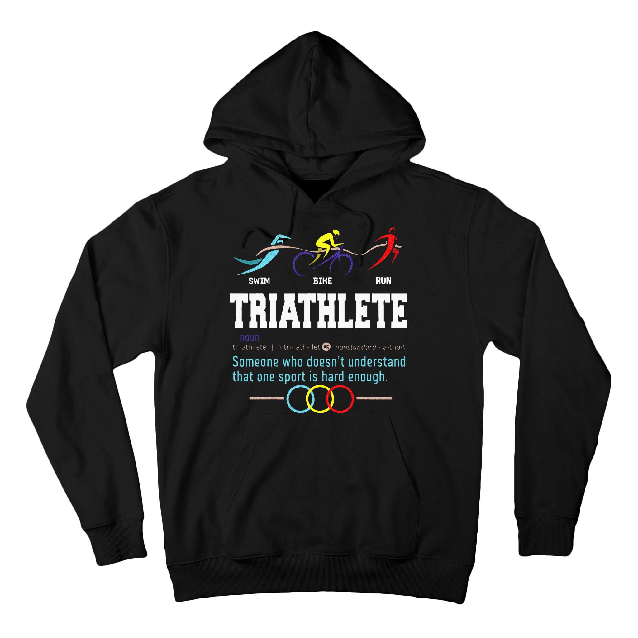 Humorous Triathlon Gift Sports Cycling Running Tall Hoodie