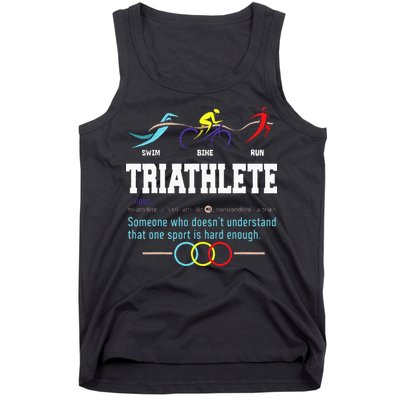 Humorous Triathlon Gift Sports Cycling Running Tank Top
