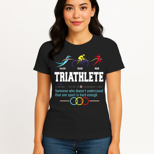 Humorous Triathlon Gift Sports Cycling Running Womens T-Shirt