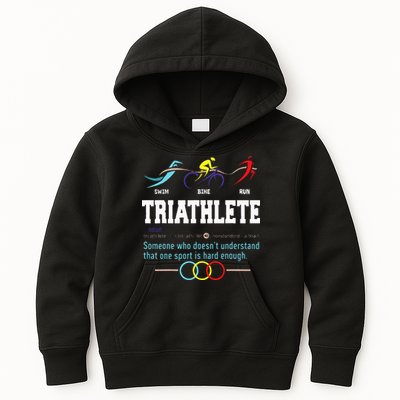 Humorous Triathlon Gift Sports Cycling Running Kids Hoodie