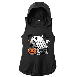 Halloween Turtle Ghost Pumpkin Costume Terrapin Tortoise Ladies PosiCharge Tri-Blend Wicking Draft Hoodie Tank