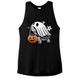 Halloween Turtle Ghost Pumpkin Costume Terrapin Tortoise Ladies PosiCharge Tri-Blend Wicking Tank