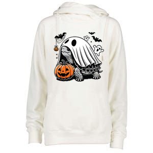 Halloween Turtle Ghost Pumpkin Costume Terrapin Tortoise Womens Funnel Neck Pullover Hood