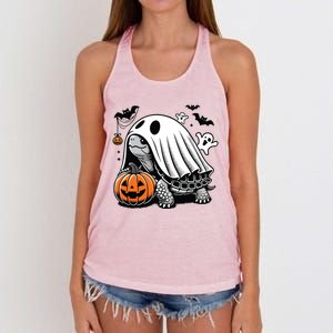 Halloween Turtle Ghost Pumpkin Costume Terrapin Tortoise Women's Knotted Racerback Tank