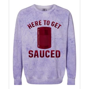 Here To Get Sauced Funny Cranberry Sauce Thanksgiving Food Colorblast Crewneck Sweatshirt