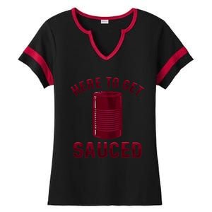 Here To Get Sauced Funny Cranberry Sauce Thanksgiving Food Ladies Halftime Notch Neck Tee