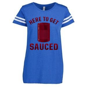 Here To Get Sauced Funny Cranberry Sauce Thanksgiving Food Enza Ladies Jersey Football T-Shirt