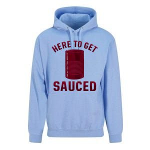 Here To Get Sauced Funny Cranberry Sauce Thanksgiving Food Unisex Surf Hoodie