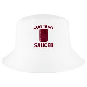 Here To Get Sauced Funny Cranberry Sauce Thanksgiving Food Cool Comfort Performance Bucket Hat