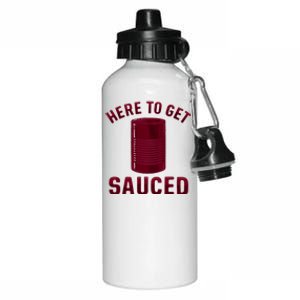 Here To Get Sauced Funny Cranberry Sauce Thanksgiving Food Aluminum Water Bottle