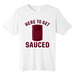 Here To Get Sauced Funny Cranberry Sauce Thanksgiving Food Tall Fusion ChromaSoft Performance T-Shirt