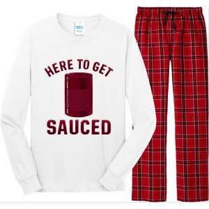 Here To Get Sauced Funny Cranberry Sauce Thanksgiving Food Long Sleeve Pajama Set