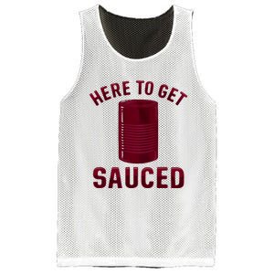 Here To Get Sauced Funny Cranberry Sauce Thanksgiving Food Mesh Reversible Basketball Jersey Tank