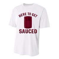 Here To Get Sauced Funny Cranberry Sauce Thanksgiving Food Performance Sprint T-Shirt