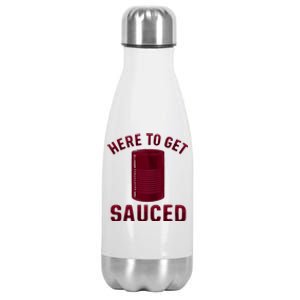 Here To Get Sauced Funny Cranberry Sauce Thanksgiving Food Stainless Steel Insulated Water Bottle