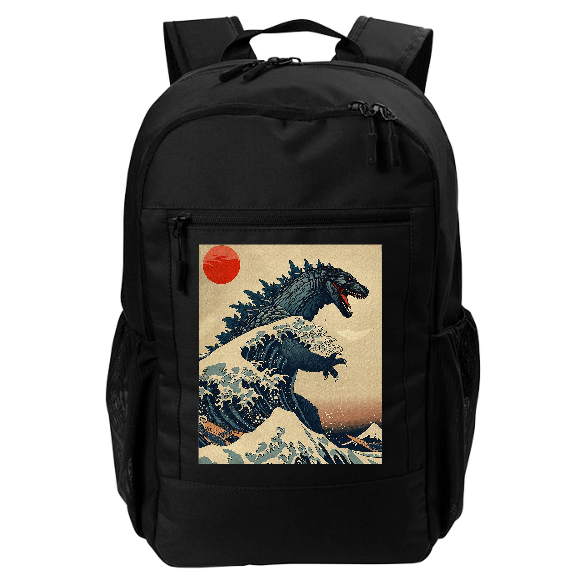 Hokusai The Great Kaiju Off Kanagawa Vintage Japanese Art Backpack