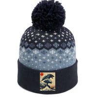 Hokusai The Great Kaiju Off Kanagawa Vintage Japanese Art The Baniff Cuffed Pom Beanie