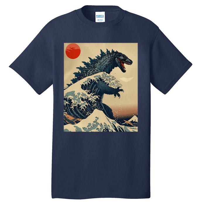 Hokusai The Great Kaiju Off Kanagawa Vintage Japanese Art Tall T-Shirt