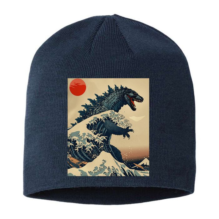 Hokusai The Great Kaiju Off Kanagawa Vintage Japanese Art Sustainable Beanie