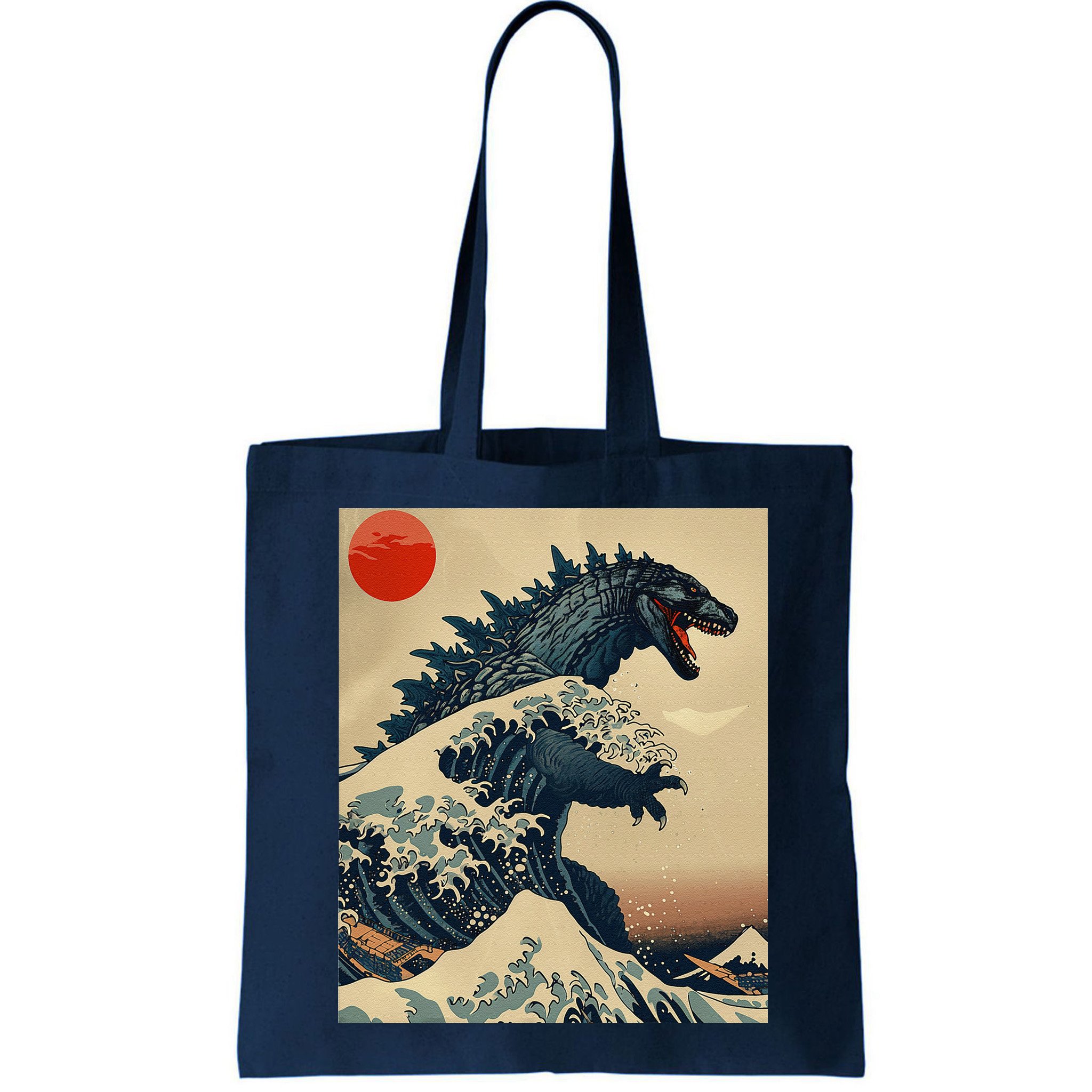 Hokusai The Great Kaiju Off Kanagawa Vintage Japanese Art Bag