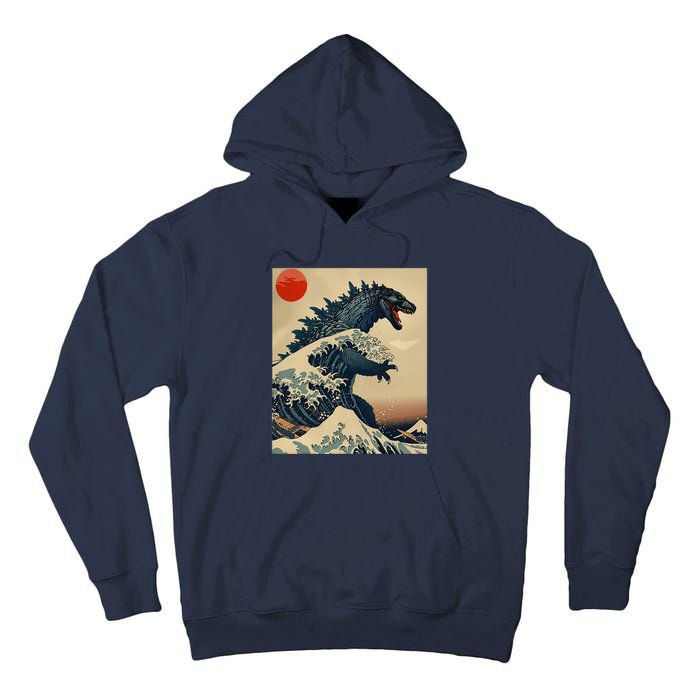 Hokusai The Great Kaiju Off Kanagawa Vintage Japanese Art Tall Hoodie